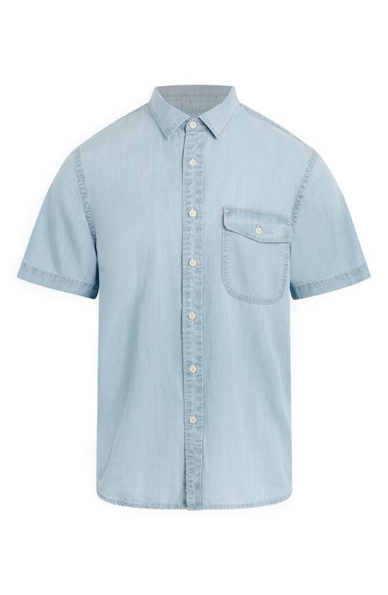 Shop Joe's Howard Stretch Short Sleeve Button-up Shirt In Cold Dye Chambray
