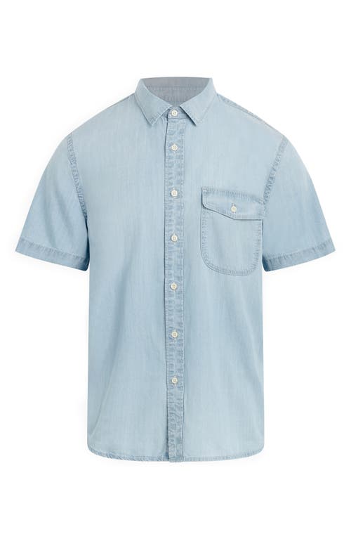 Joe's Howard Stretch Short Sleeve Button-up Shirt In Cold Dye Chambray