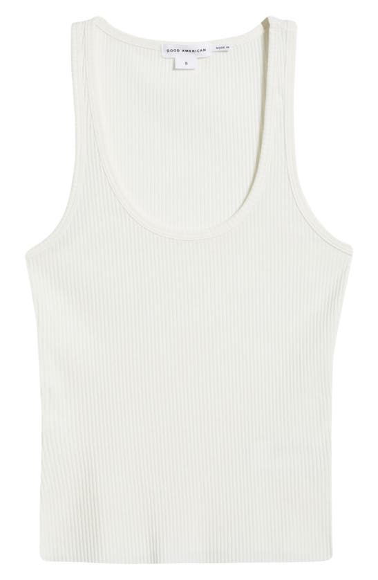 Good American Light Ribbed Crop Tank In Cloud White001