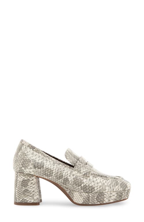 Shop Aerosoles Cavour Platform Penny Loafer Pump In Roccia Snake Print Leather