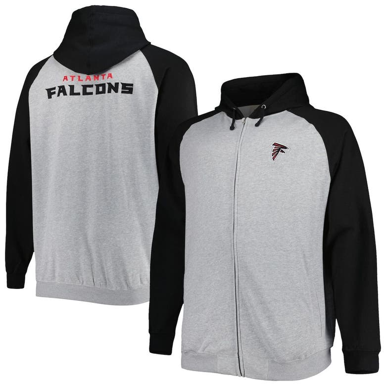 Profile Heather Grey Atlanta Falcons Big & Tall Fleece Raglan Full-zip  Hoodie Jacket