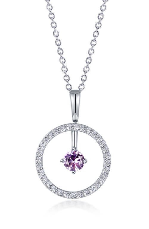 Shop Lafonn Simulated Diamond Lab-created Birthstone Reversible Pendant Necklace In Purple/february