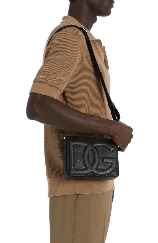 Dolce & Gabbana Dg Logo Flap Leather Crossbody Bag In Nero