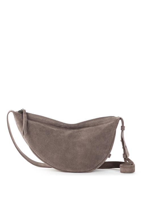 The Sak Tess Sling Leather Crossbody In Mushroom Suede