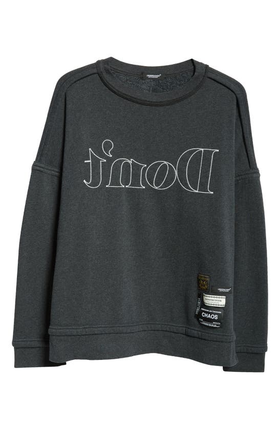 Shop Undercover Don't Crewneck Sweatshirt In Charcoal