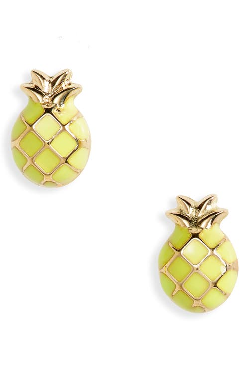 Bony Levy Kids' 14K Gold Enamel Pineapple Stud Earrings in 14K Yellow Gold at Nordstrom