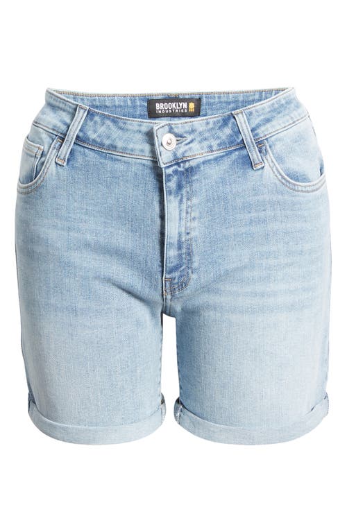 Shop Brooklyn Industries Crown Brushed Denim Shorts In Light Brushed Denim