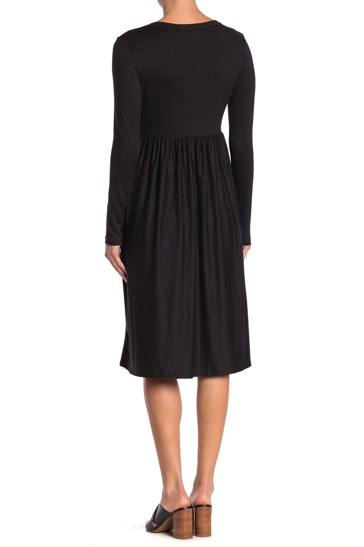 empire waist midi dress with sleeves