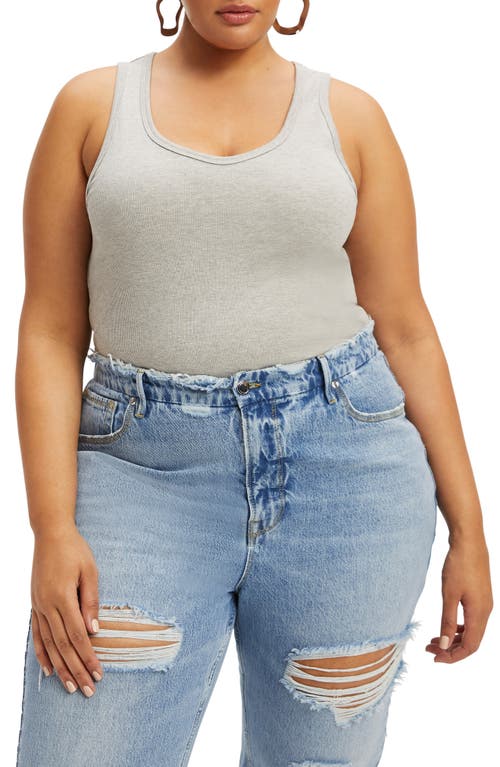 GOOD AMERICAN GOOD AMERICAN FITTED RIB SCOOP NECK TANK