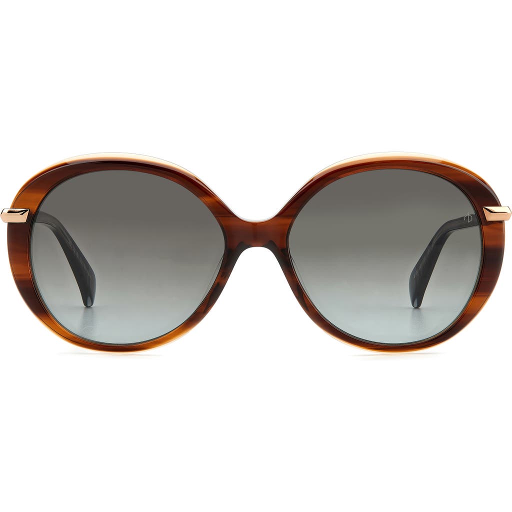Rag & Bone 56mm Gradient Round Sunglasses In Brown