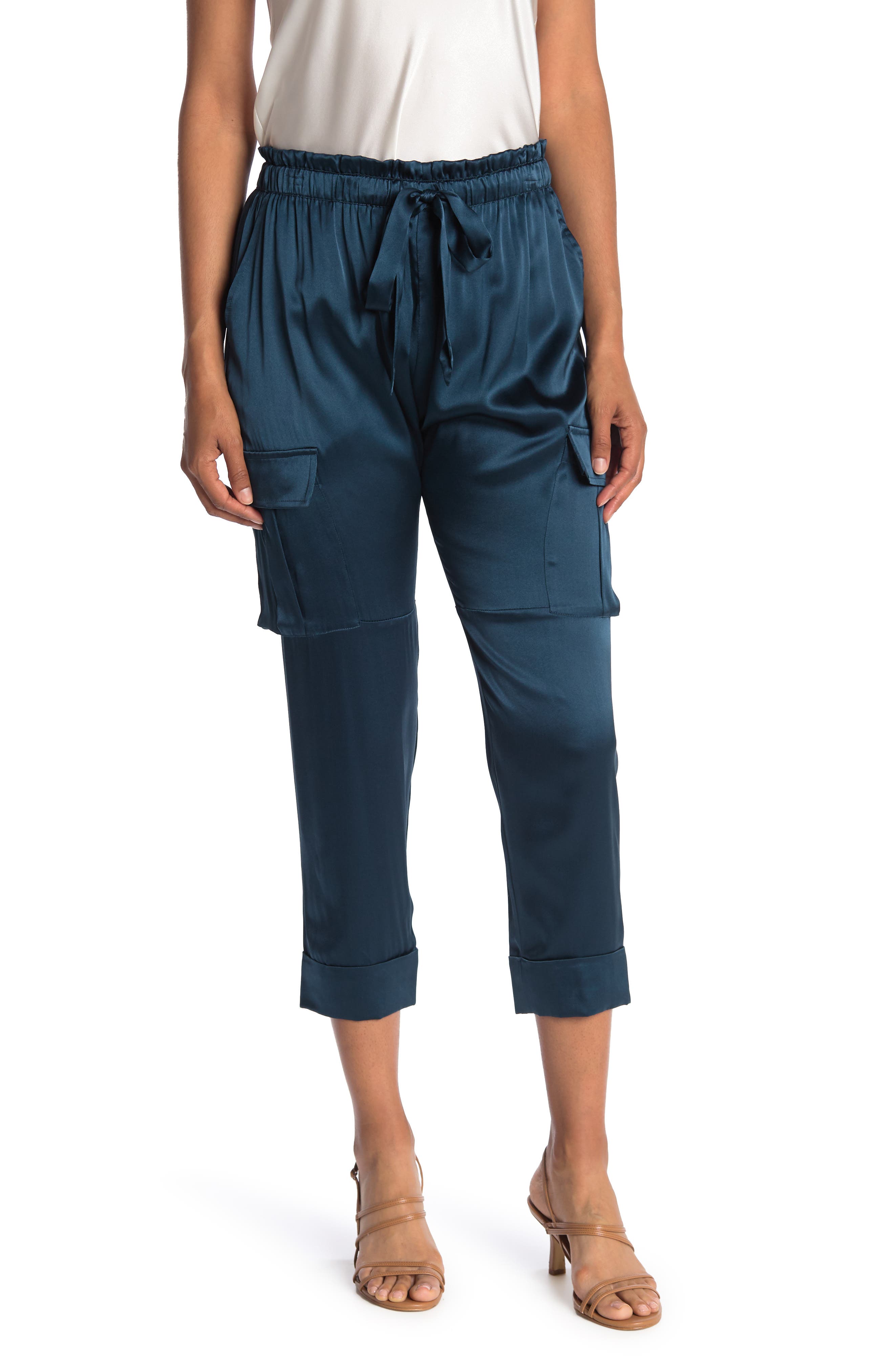 Cami Nyc Carmen Silk Blend Drawstring Pants In Dark Blue