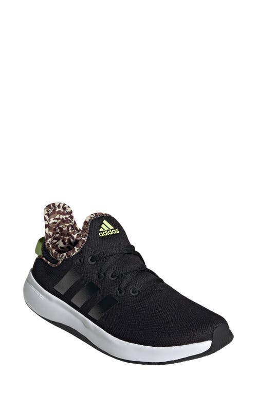 Adidas Originals Adidas Cloadfoam Pure Running Shoe In Black/black/pulse Lime