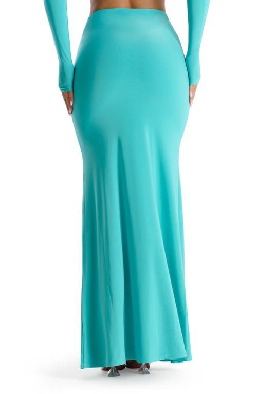 Shop N By Naked Wardrobe Asymmetric Waist Maxi Skirt In Turquoise