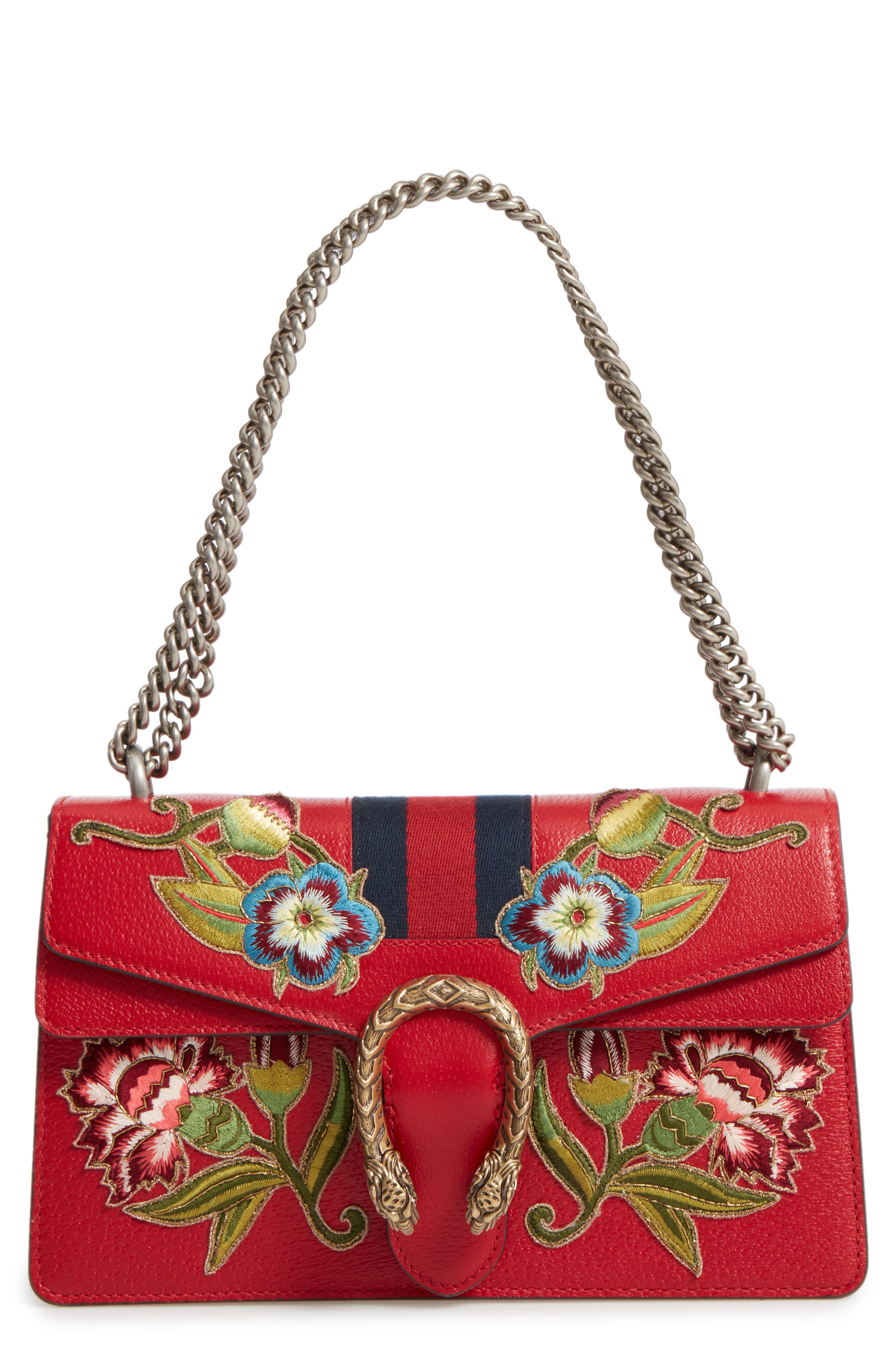 dionysus embroidered leather mini bag