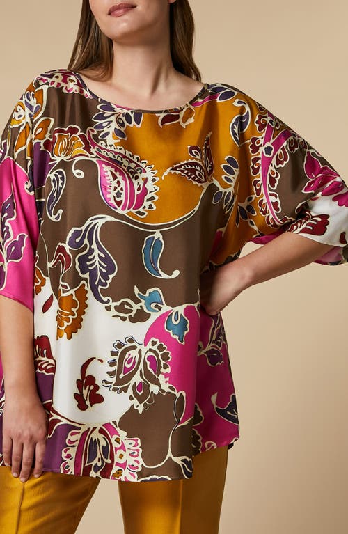 Floral Silk Tunic in Gold