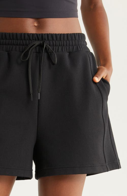 Shop Zella Plush Ottoman Shorts In Black