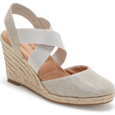 Me Too Brinley Espadrille Wedge, Metallic