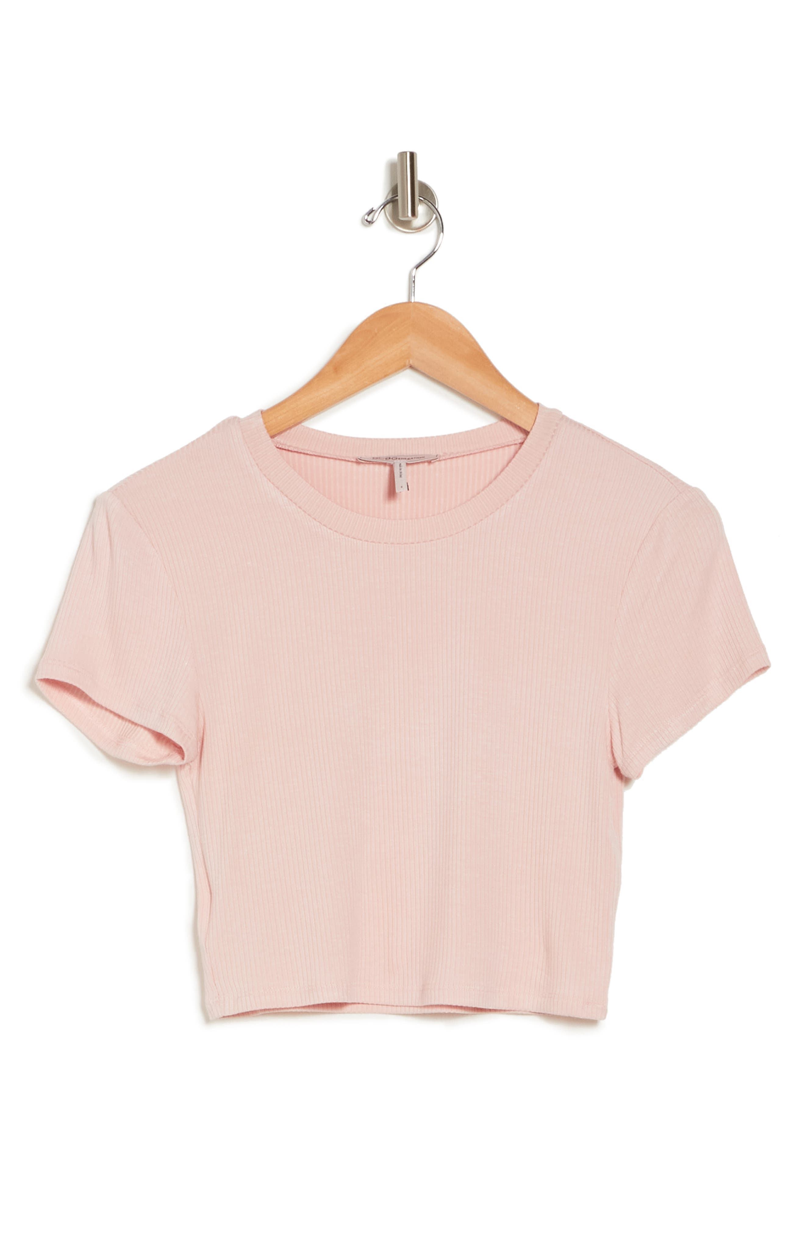 Bcbgeneration Baby Cropped Knit Top In Rose Smoke