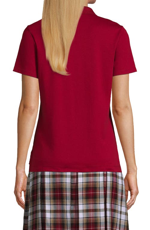 Lands' End School Uniform Short Sleeve Feminine Fit Interlock Polo Shirt In Garnet