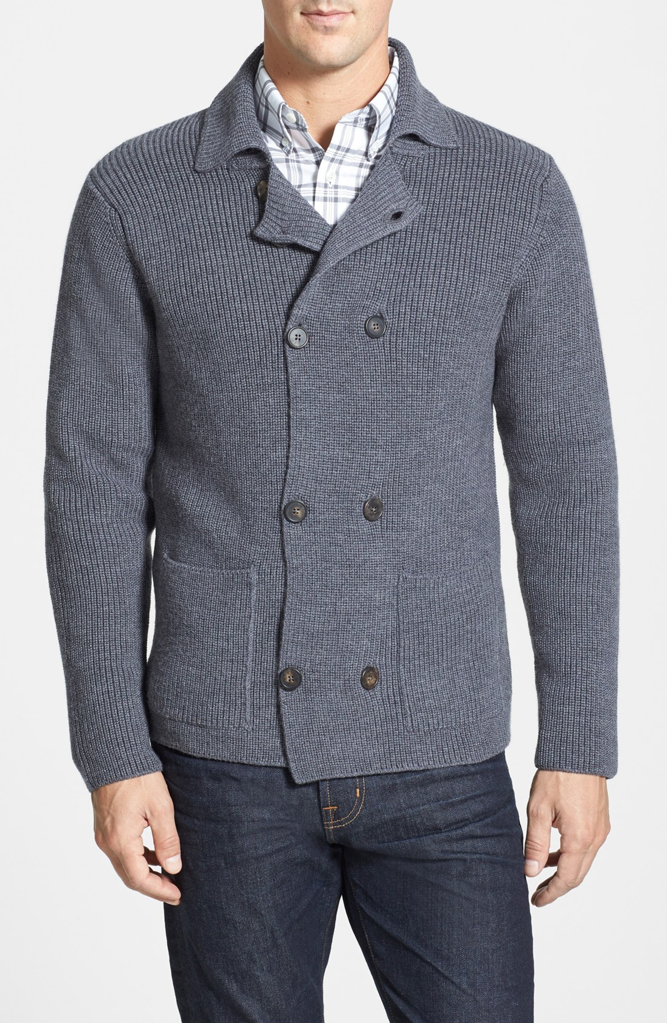 Robert Talbott Double Breasted Merino Wool Sweater Jacket | Nordstrom