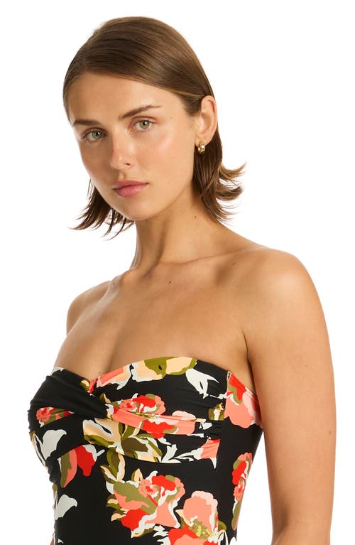 Shop Sea Level Juniper Twist Bandeau One-piece Swimsuit In Black