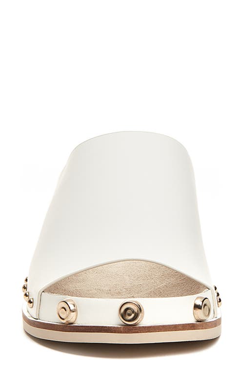 Kelsi Dagger Brooklyn Squish Studded Slide Sandal In Bright White Leather