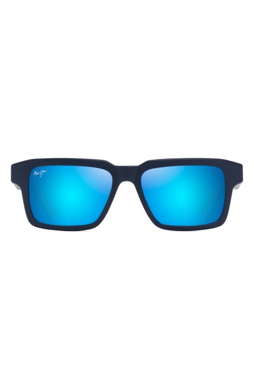 Maui Jim Kahiko 53mm PolarizedPlus2 Gradient Square Sunglasses in Matte Dark Blue at Nordstrom