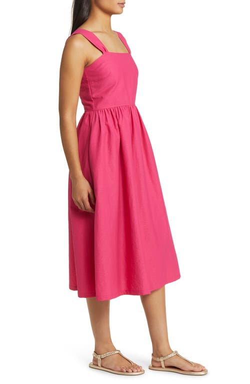 Shop Caslonr Caslon(r) Woven Midi Sundress In Pink Electric