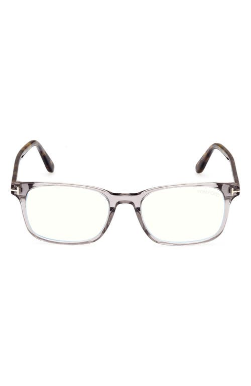 TOM FORD 51mm Square Blue Light Blocking Reading Glasses in Grey/Other at Nordstrom