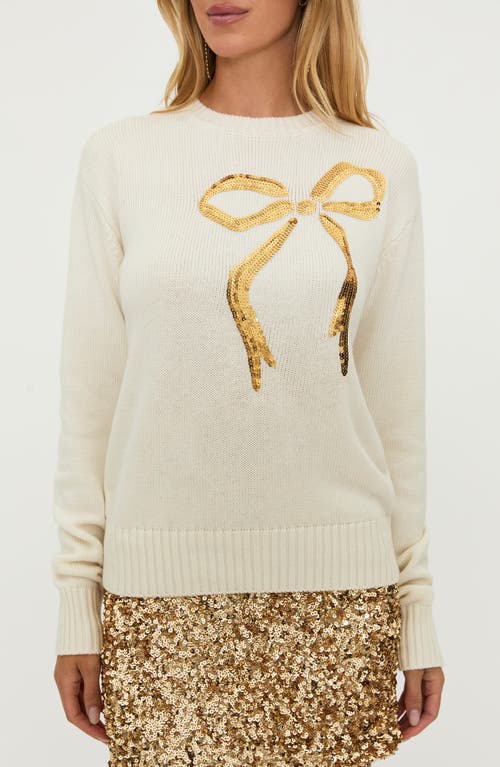 Shop Beach Riot Jolene Sequin Crewneck Sweater In Cream