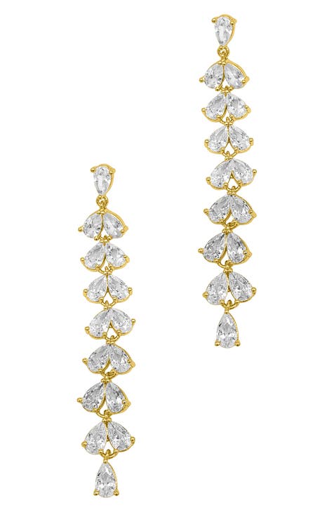 14k Yellow Gold Vermeil Pear Droplet Earrings