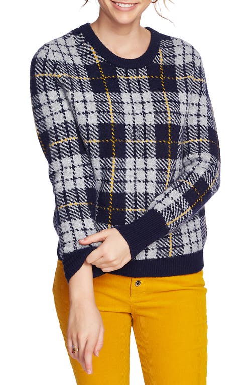Cozy Bouclé Plaid Sweater in Bright Gold