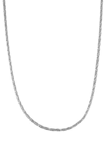 Fzn Sterling Silver Foxtail Chain Necklace In White