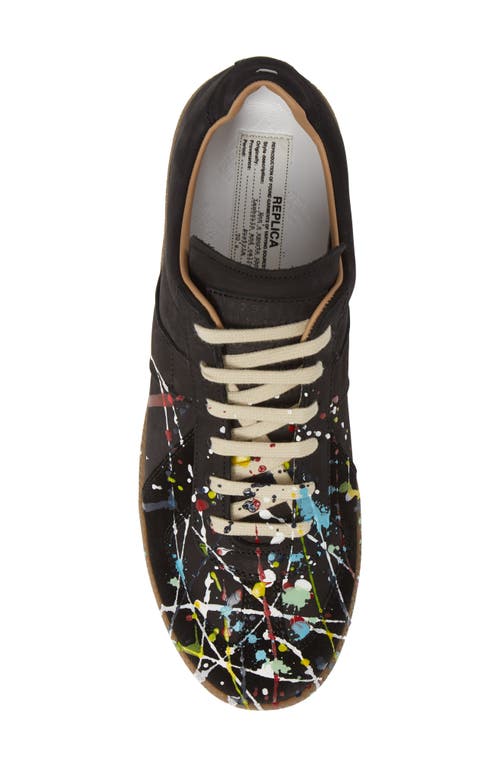 Maison Margiela Replica Painter Leather Low-top Trainers In Black