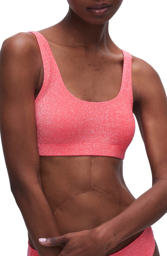 GOOD AMERICAN GOOD AMERICAN SPARKLE METALLIC BIKINI TOP