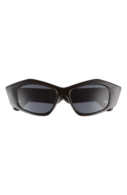 Fifth & Ninth Zaria 55mm Geometric Sunglasses in Black/Black at Nordstrom