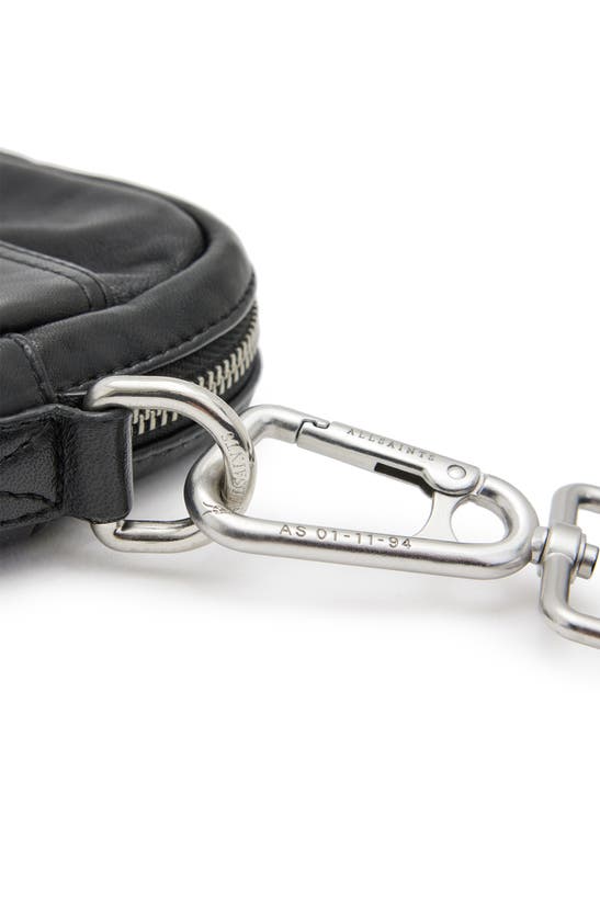 Shop Allsaints Zumo Leather Phone Crossbody Bag In Black