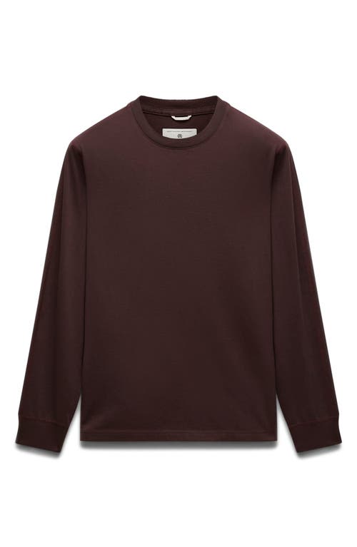 Shop Reigning Champ Classic Fit Long Sleeve Midweight Cotton T-shirt In Oxblood