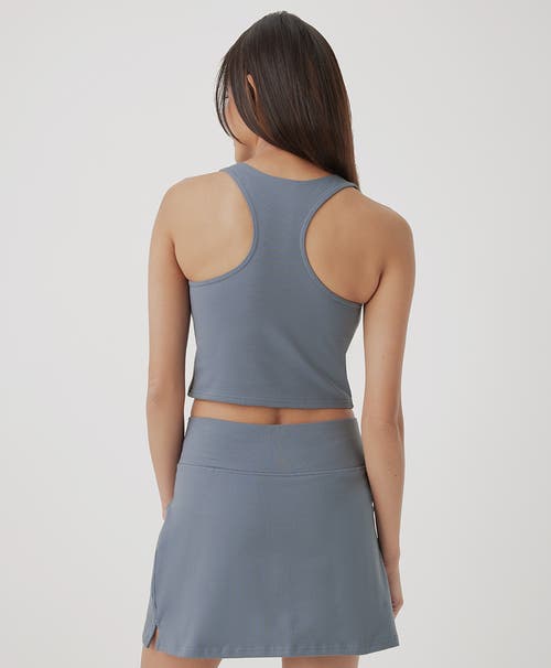 Shop Pact On The Go-to Crop Tank Made With Organic Cotton In Blue Dusk