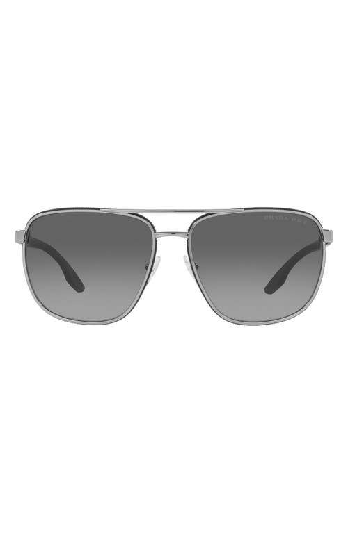 Prada Linea Rossa 62mm Oversize Square Sunglasses in Gunmetal at Nordstrom