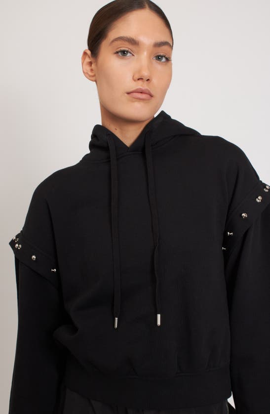 Shop Rebecca Minkoff Jessie Studded Hoodie In True Black