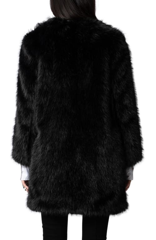 Shop Zadig & Voltaire Milas Faux Fur Coat In Noir