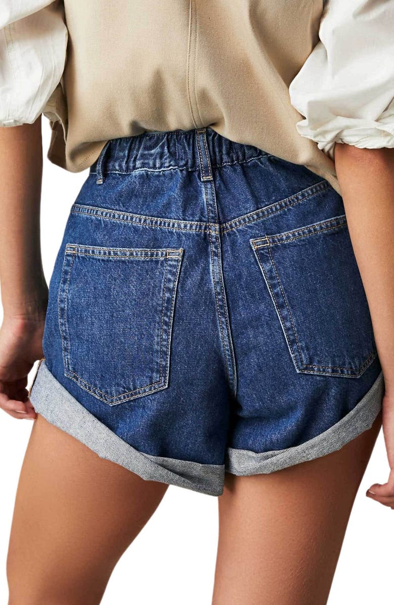 Free People Danni Roll Cuff Denim Shorts, Alternate, color, Stargaze