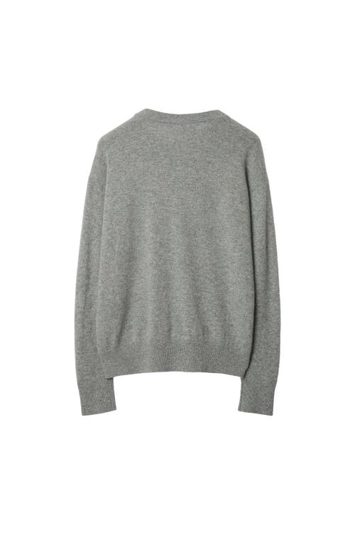 Shop Burberry Cashmere Sweater In Light Grey Melange