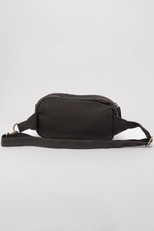 Terra Thread Organic Cotton Sling Belt Bag In Charcoal Grey