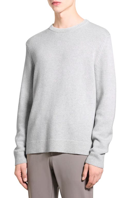 Shop Theory Hilles Plush Wool & Cashmere Sweater In Stone White/light Htr Grey