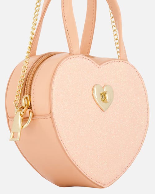 Shop Deux Par Deux Girl's Pu Heart Bag Light Pink In Silver Pink