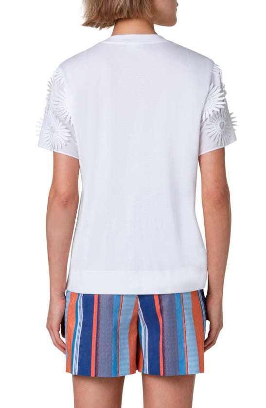 Shop Akris Punto Hello Sunshine Embroidered Floral Appliqué Cotton T-shirt In White