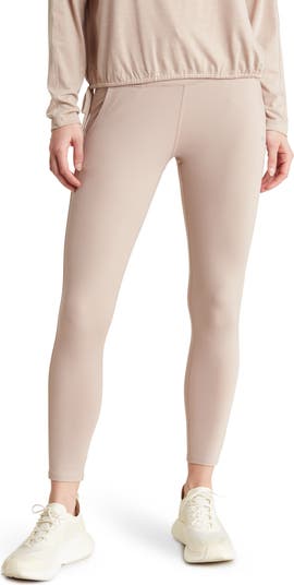 ALLBRAND365 Designer Womens Activewear High-Rise Side-Pocket Cropped  Leggings Color Rosetta Size Medium