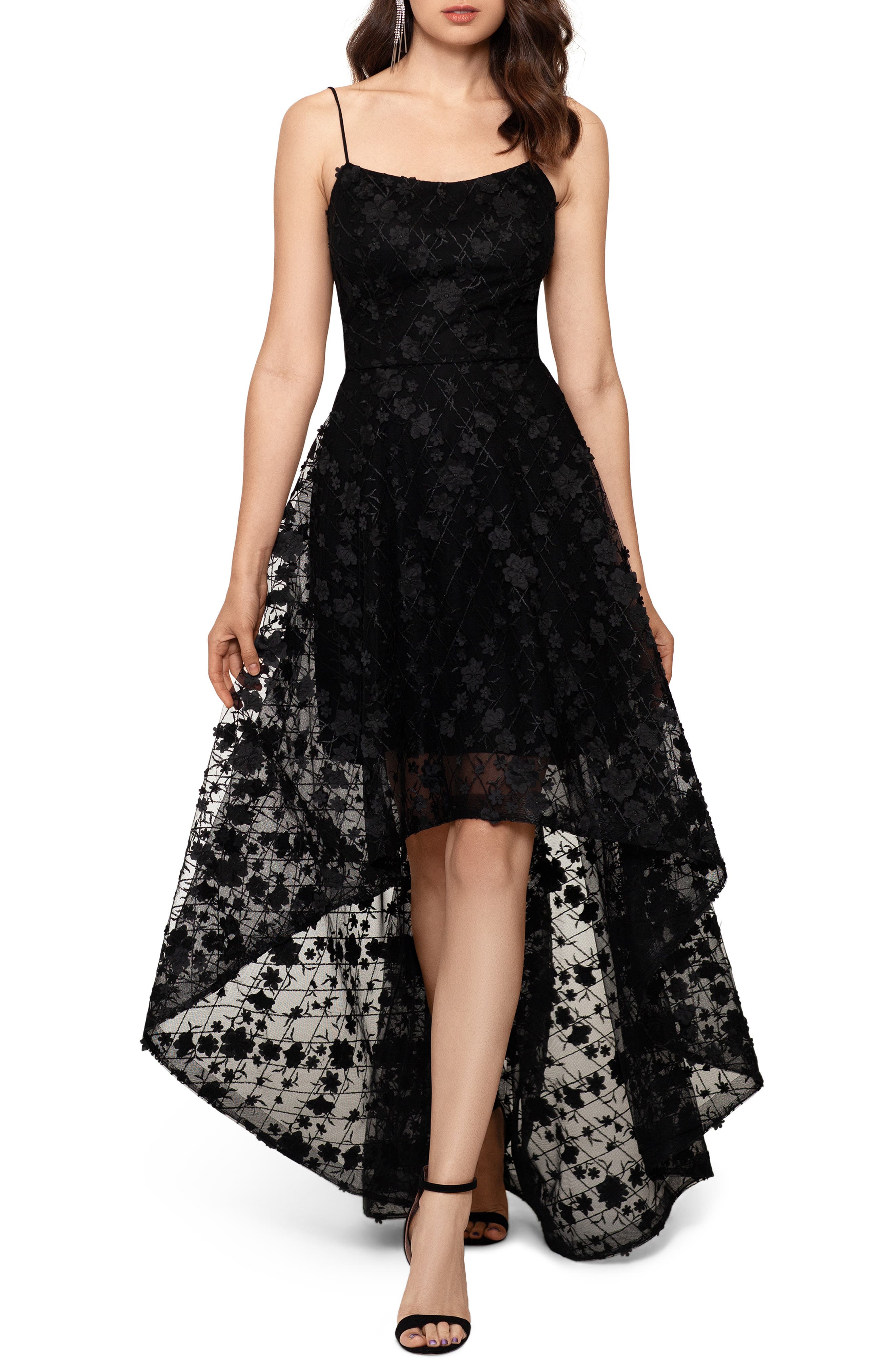xscape black floral dress